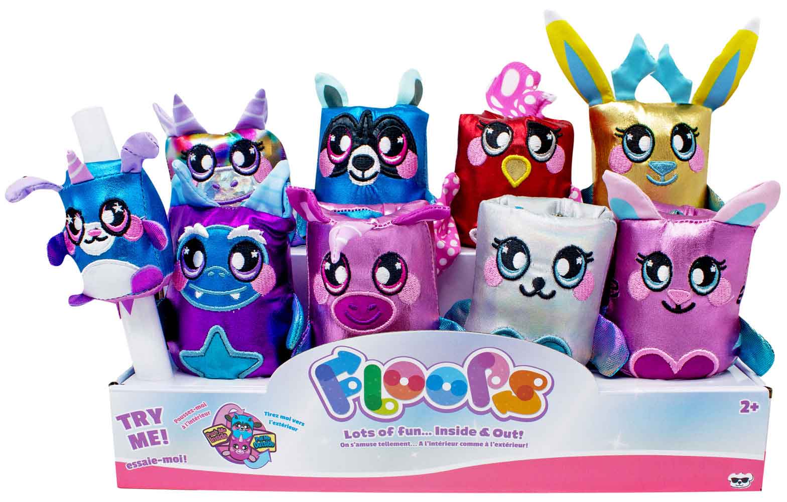 Floopiea Toob Floops - Sealed Case of 8 (2 in 1 Plush Dolls) (Plus 1 mini Floop)