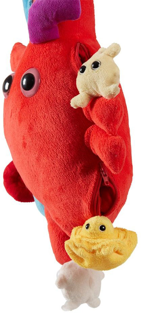 Giant Microbes Plush - Heart Deluxe With Mini Cells side angle