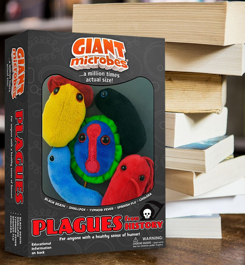 GIANTmicrobes Plush - Plagues From History on the desk