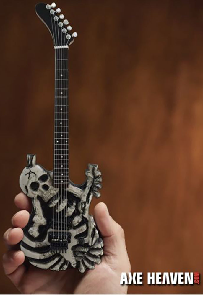 George Lynch Signature Skull & Bones J.FROG Mini Guitar Replica Collectible - Licensed (GL-188) in palm