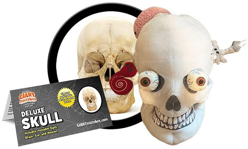 GIANTmicrobes Plush - Deluxe Skull with Minis (Brain, ear, brain cell & eyes) Packaged