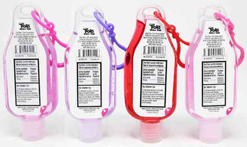 Fruit Scented antibacterial Hand Sanitizer - Trolls bundle of 4 back of package