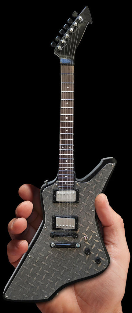 James Hetfield “Diamond Plate” Miniature Guitar Replica Collectible (JH-255) in hand