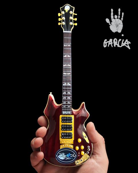 Jerry Garcia™ Miniature Rosebud Tribute Mini Guitar Replica - Officially Licensed Collectible (JG-149) in palm
