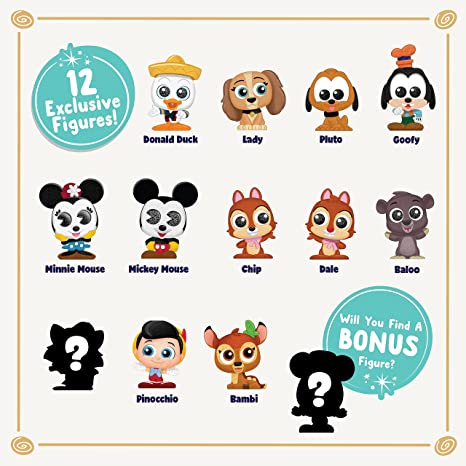 Disney Doorables Treasures from The Vault Collection Peek, 12 Exclusive Mini Figures (Styles Vary) see the characters