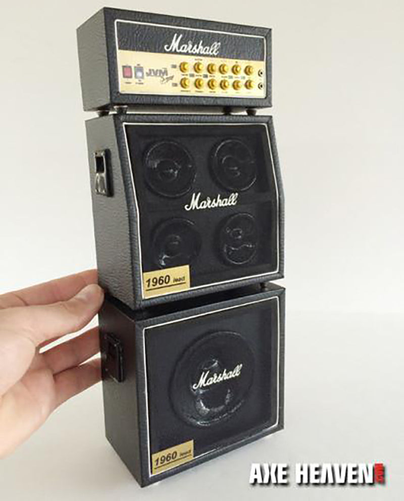 Full Stack Miniature Amp – Classic Black MS Style Speaker Cabinets in hand