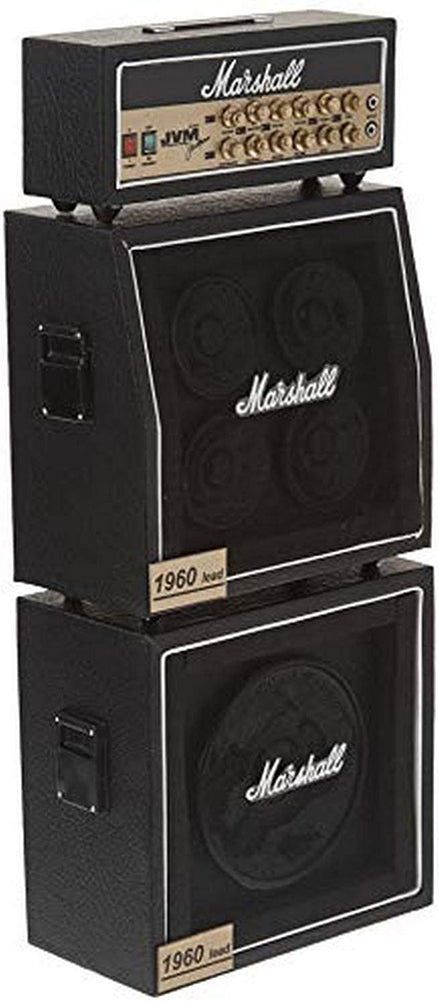 Full Stack Miniature Amp – Classic Black MS Style Speaker Cabinets angled