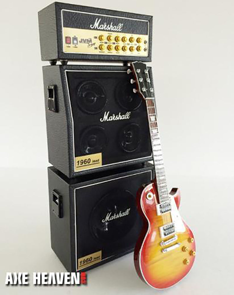 Full Stack Miniature Amp – Classic Black MS Style Speaker Cabinets with guitar