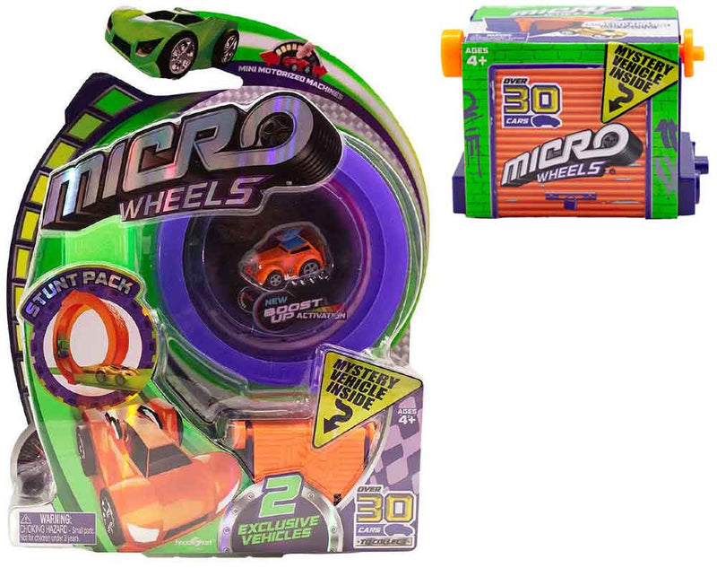 Micro Wheels Stunt Pack plus 1 additional mystery vehicle (Random Colors)