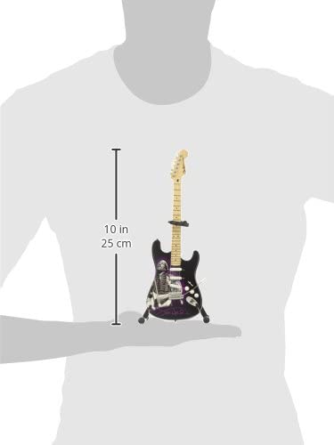 Jimi Hendrix Miniature Fender Stratocaster Guitar Photo Tribute Replica Collectible - Officially Licensed (JH-802) dimensions