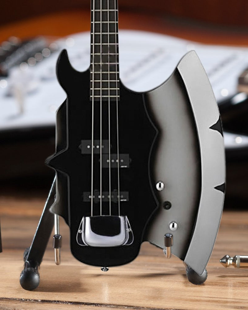 KISS Gene Simmons Miniature AXE Bass Signature Guitar Replica - Officially Licensed Collectible (2M-K01-5006) close up