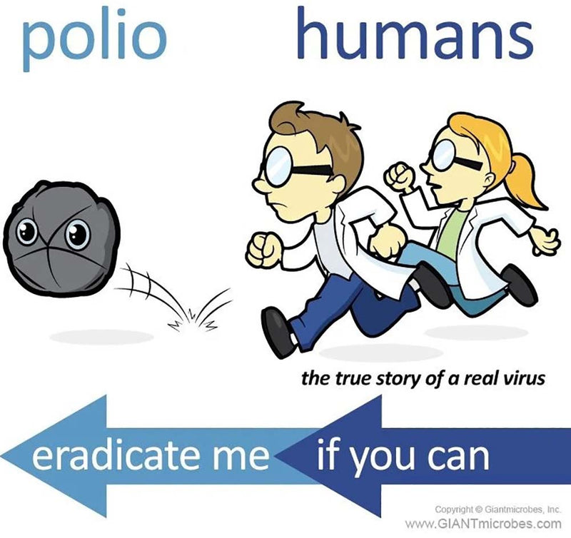 Giant Microbes Plush - Polio - Poliovirus cartoon