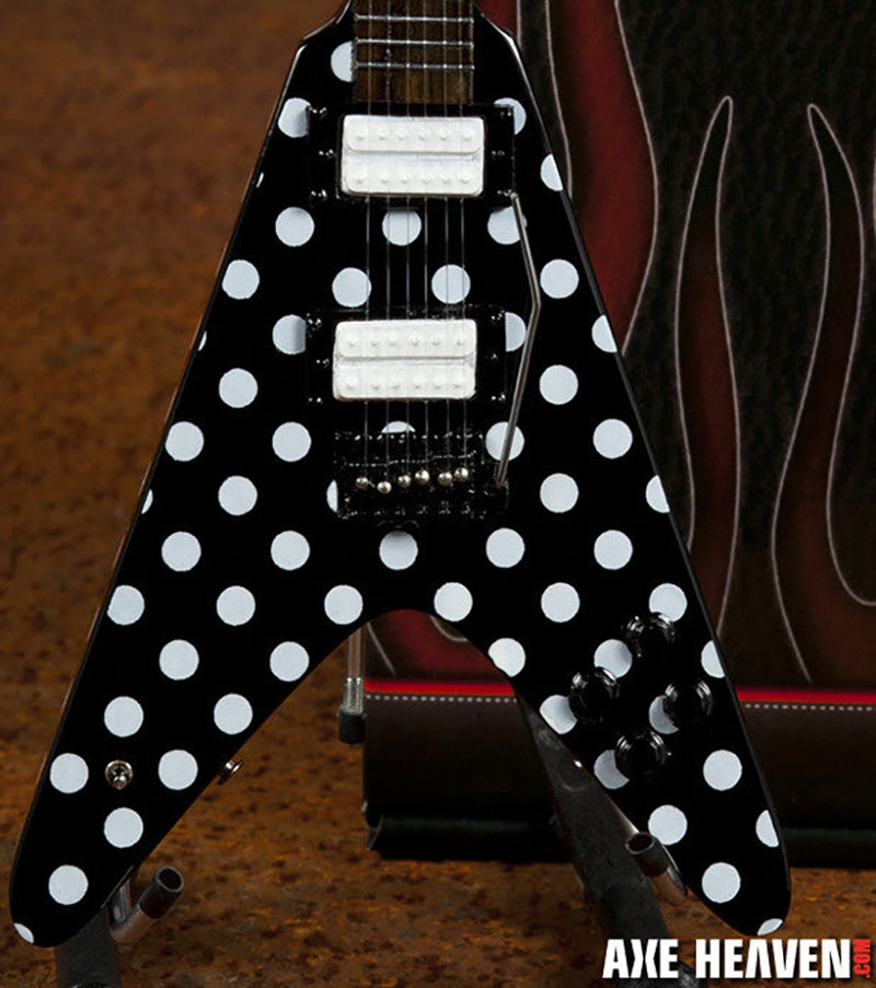 Randy Rhoads "Harpoon" Polka Dot V Miniature Guitar Replica Collectible (RR-108) close up