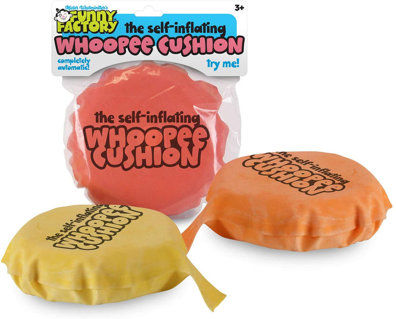 Self Inflating Whoopee Cushions Small & Regular Sized - (Bundle of 2 - Random Colors)