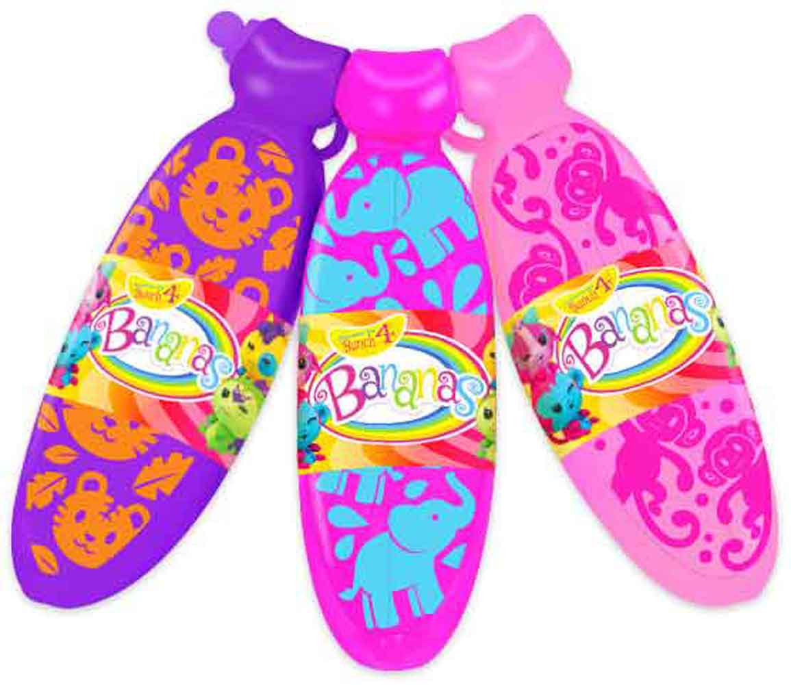 Bananas Mystery 3 Pack Series 4 purple, pink and pink