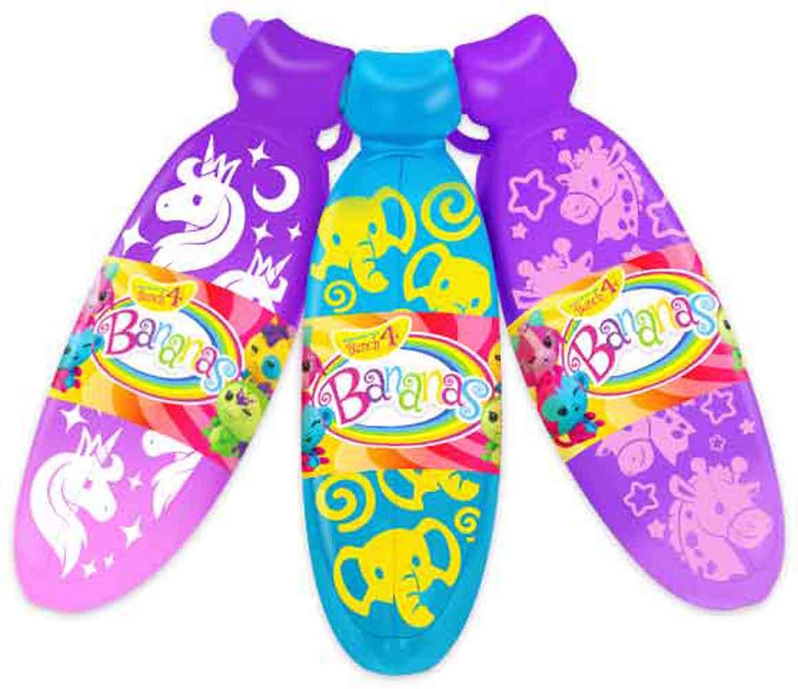 Bananas Mystery 3 Pack Series 4 purple, blue and purple