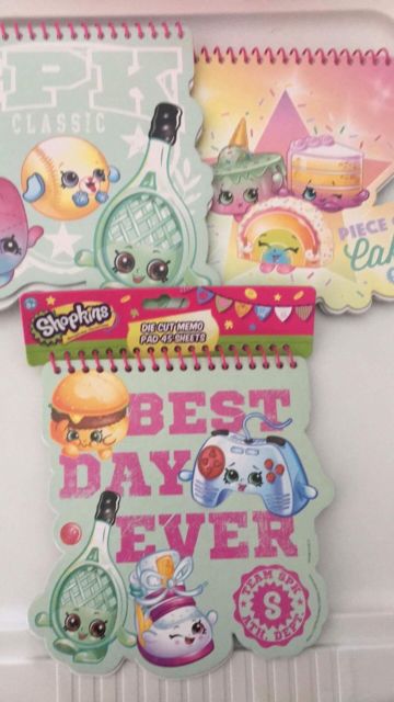 This Shopkins Die Cut Memo Pad is a set of 3 pads to write down recipes, lists or anything you want to keep track of.