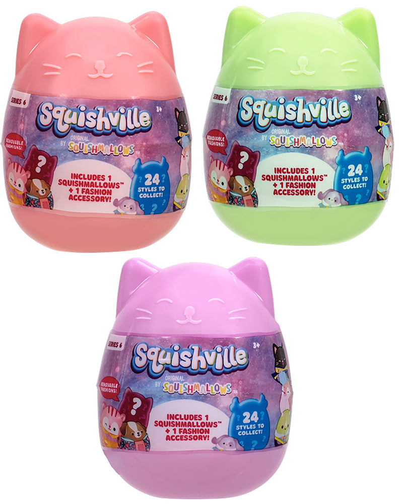 Squishmallows Squishville! (Series 6 Random) Mystery Mini Plush Pack (One Random Color)