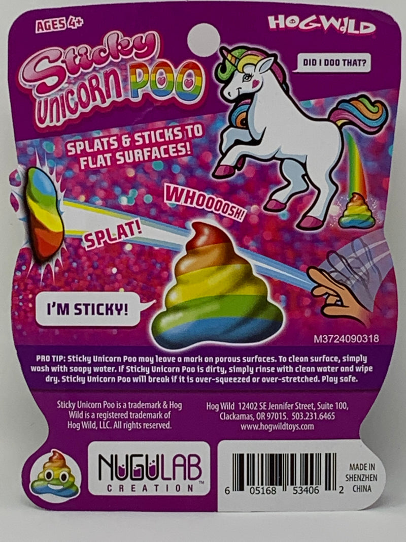 Sticky Unicorn Poo! Back