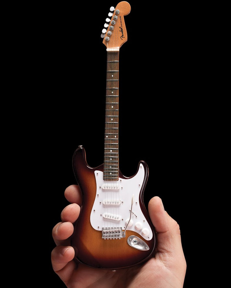 Sunburst Fender™ Strat™ - Classic Miniature AXE Guitar Replica - Officially Licensed Collectible (FS-001) in palm