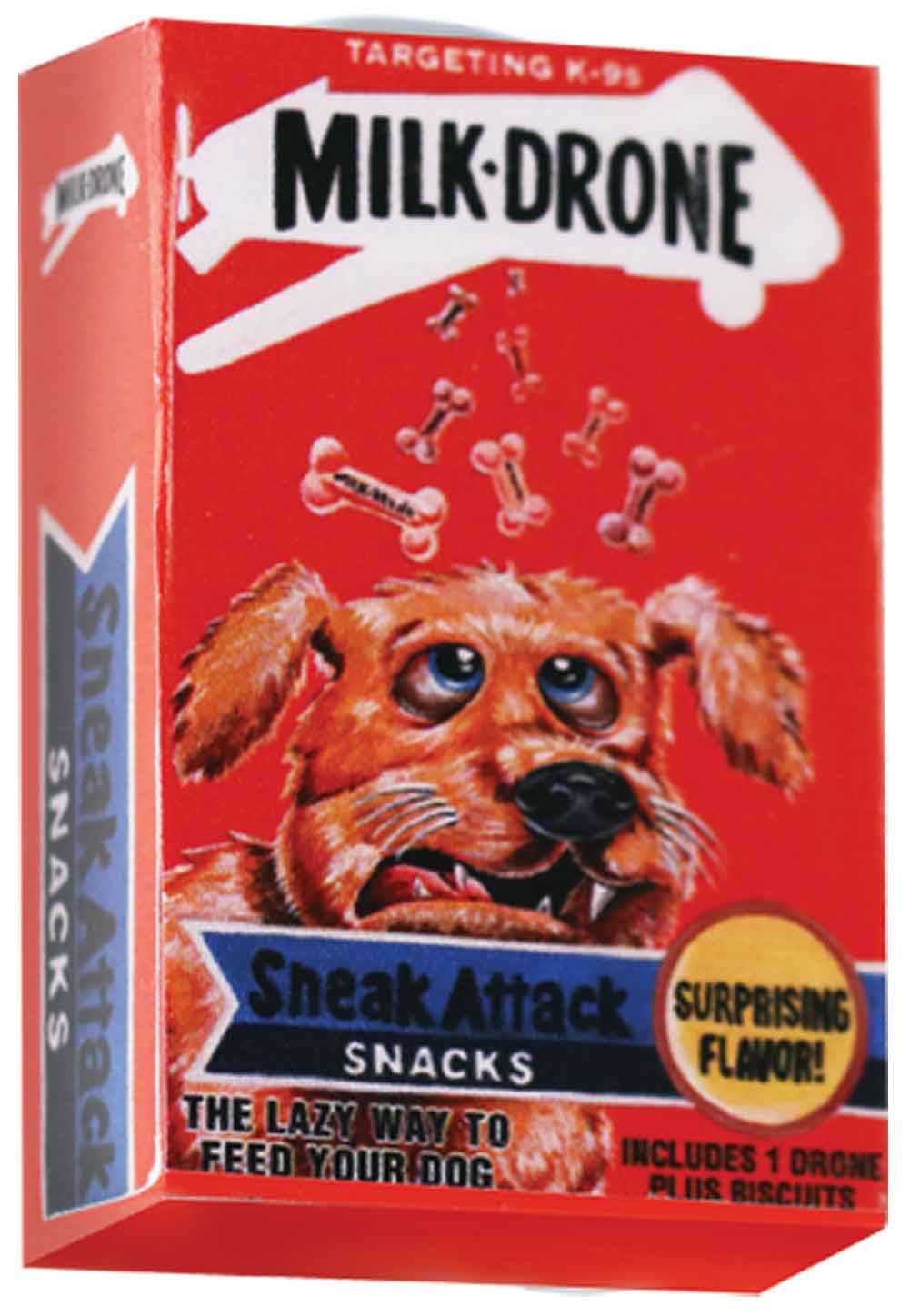 Wacky Packages Minis - Milk-Drone (plus 4 Mystery) in action