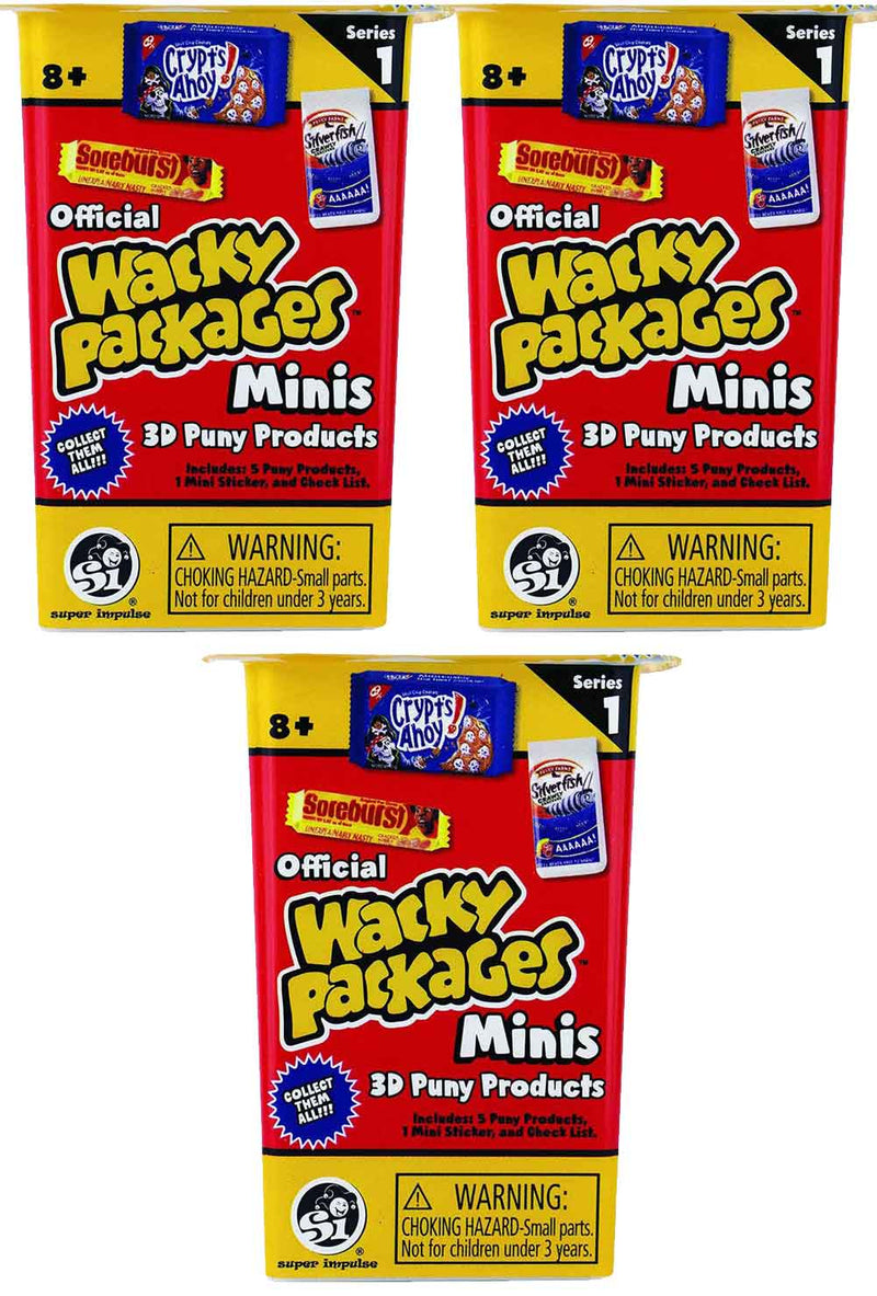 World's Smallest Wacky Packages Minis Series 1 Mystery Pack (Bundle of 3)