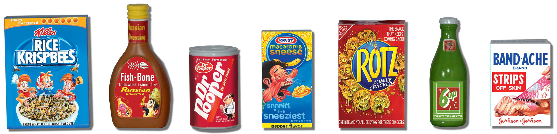 Wacky package minis on the shelf set of 7