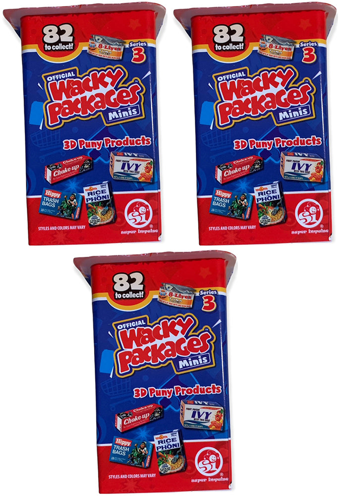 World's Smallest Wacky Packages Minis Series 3 Mystery Pack (Bundle of 3)