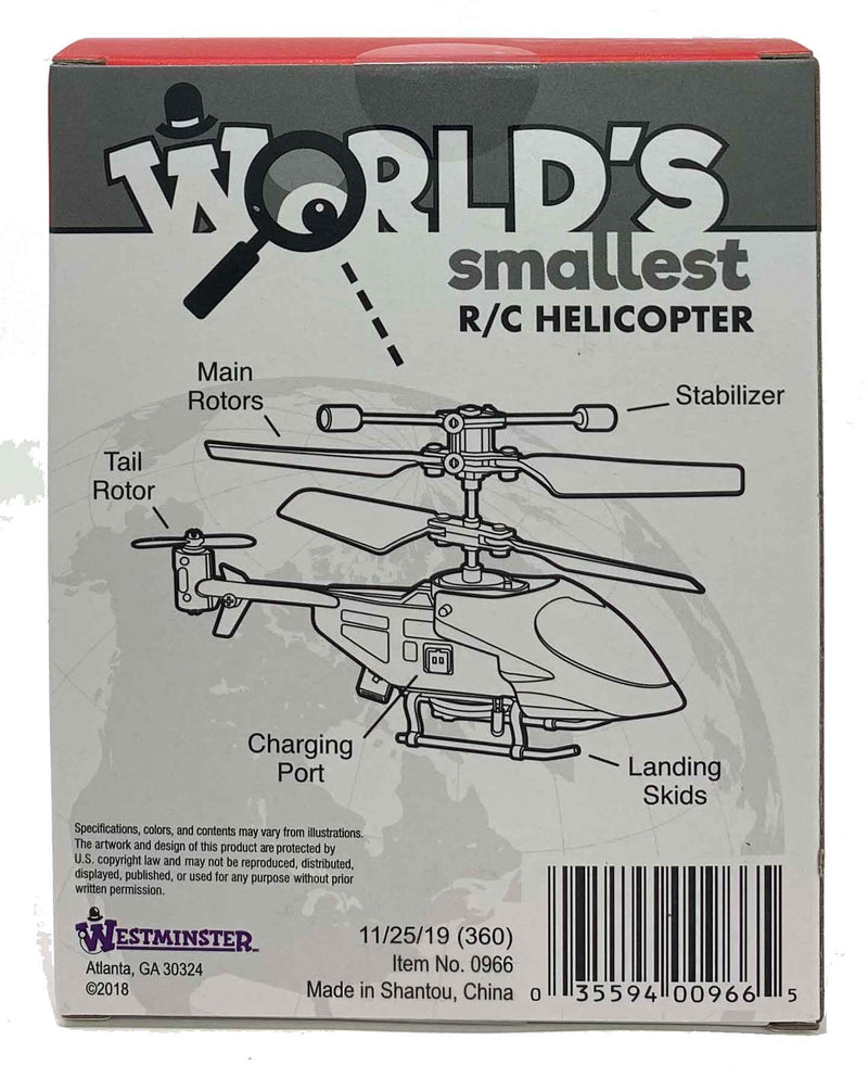 Worlds Smallest R/C helicopter back (by Westminster)