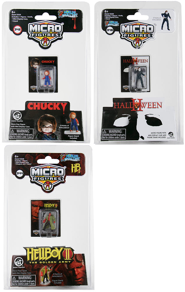 World’s Smallest Universal Studios Horror Micro Action Figures - (Bundle of 3)