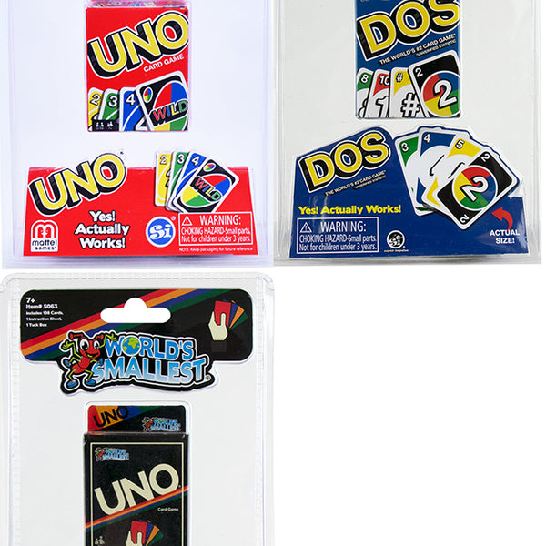 World's Smallest toys Bundle of UNO (UNO, DOS & RETRO UNO)
