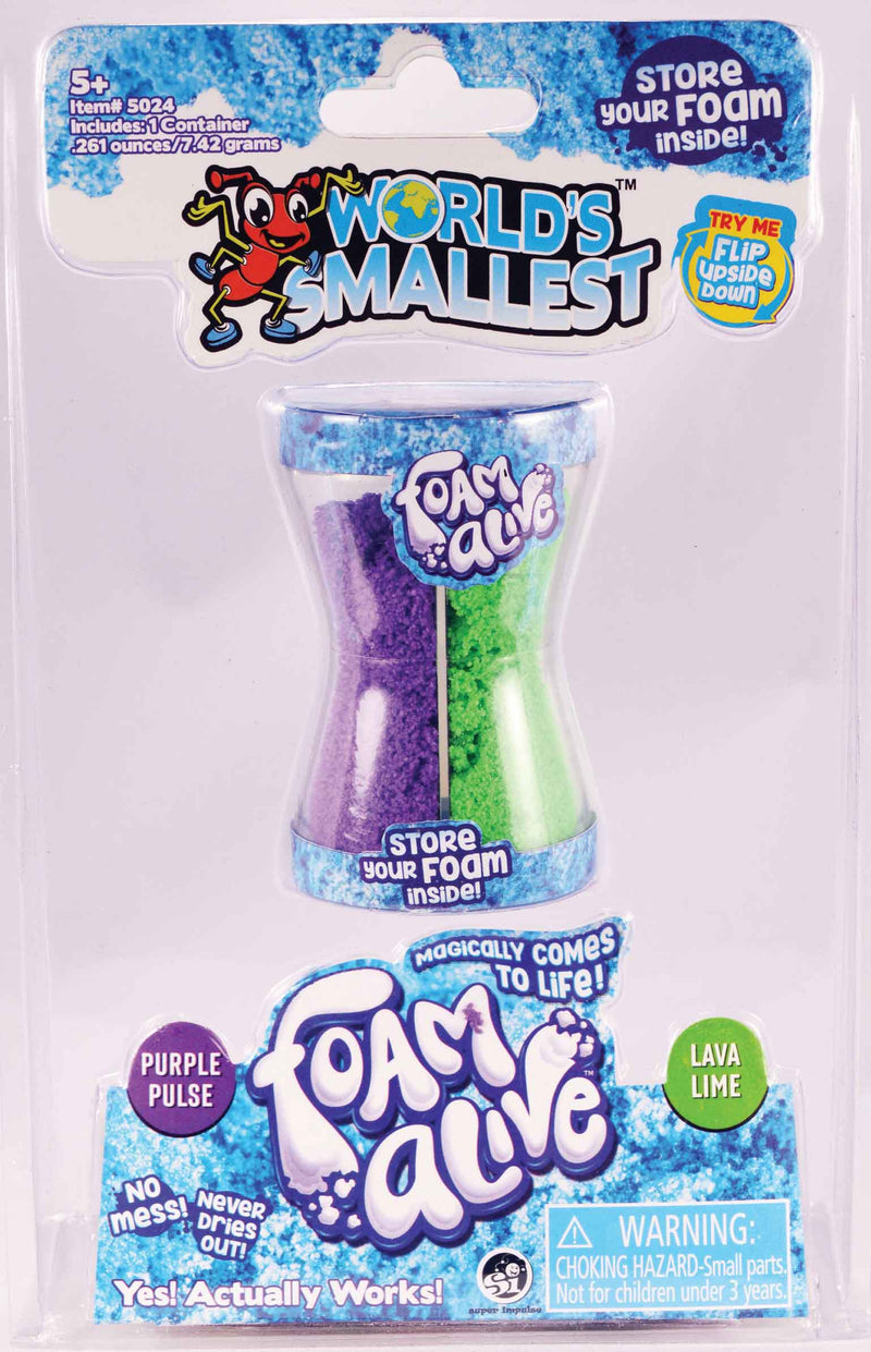 World's Smallest toys Foam Alive  purple & green