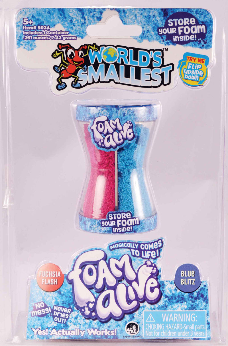 World's Smallest toys Foam Alive blue and red