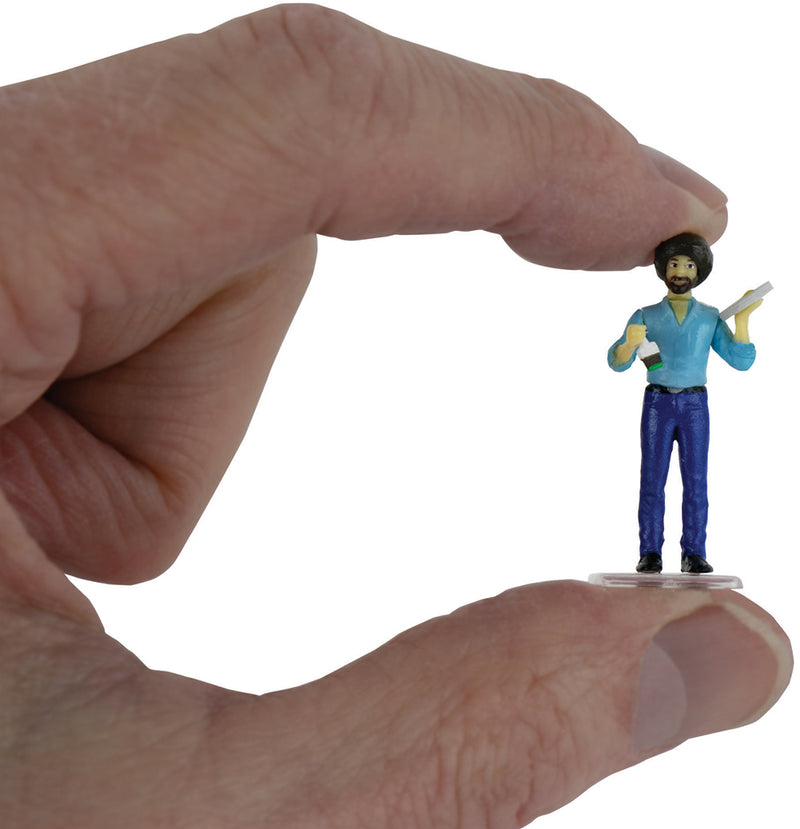 World’s Smallest Bob Ross Pop Culture Micro Figures in hand
