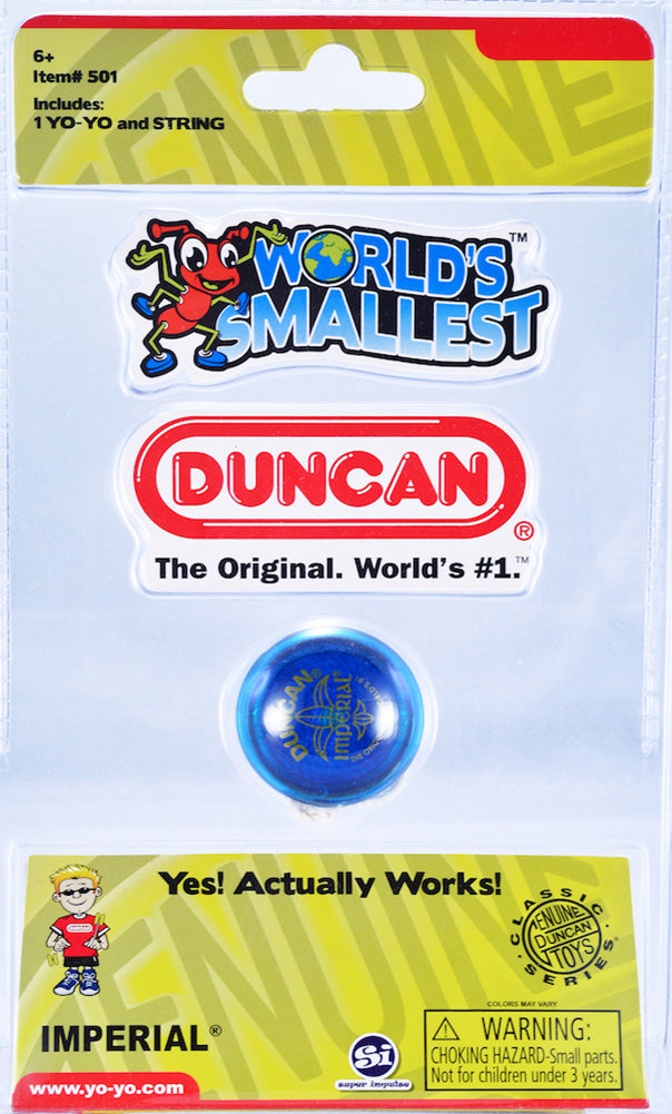 World's Smallest - Duncan Imperial Yo-Yo (Bundle of 3 - Blue, Red or Green) blue in package
