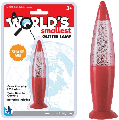 Westminster Worlds Smallest Glitter Lamp red out of package
