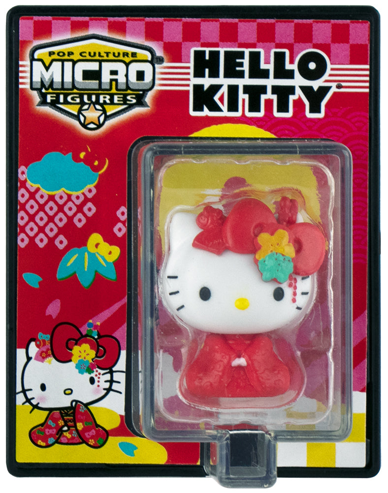 World’s Smallest Hello Kitty® Pop Culture Micro Figures - Red Sakura Kimono close up