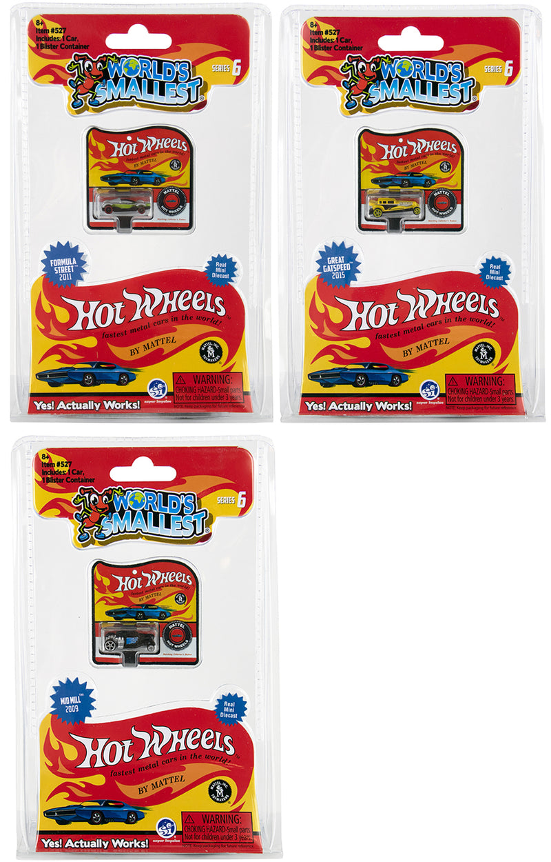 World's Smallest Hot Wheels - Series 6 - (Bundle of 3)