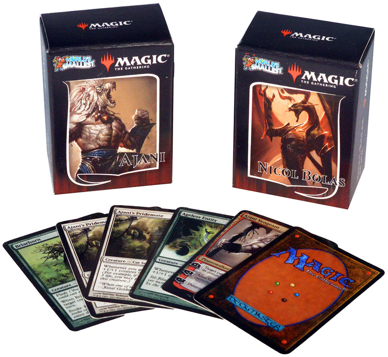 Worlds Smallest Magic: The Gathering Exclusive Collector Set Featuring  Ajani VS. Nicol Bolas and Heroes VS. Monsters Duel Decks and Exclusive  Playing