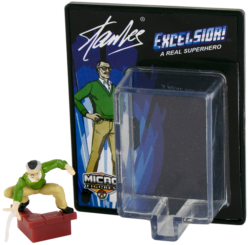 World’s Smallest Micro Action Figures Stan Lee - Bundle of 2 web shooter in action