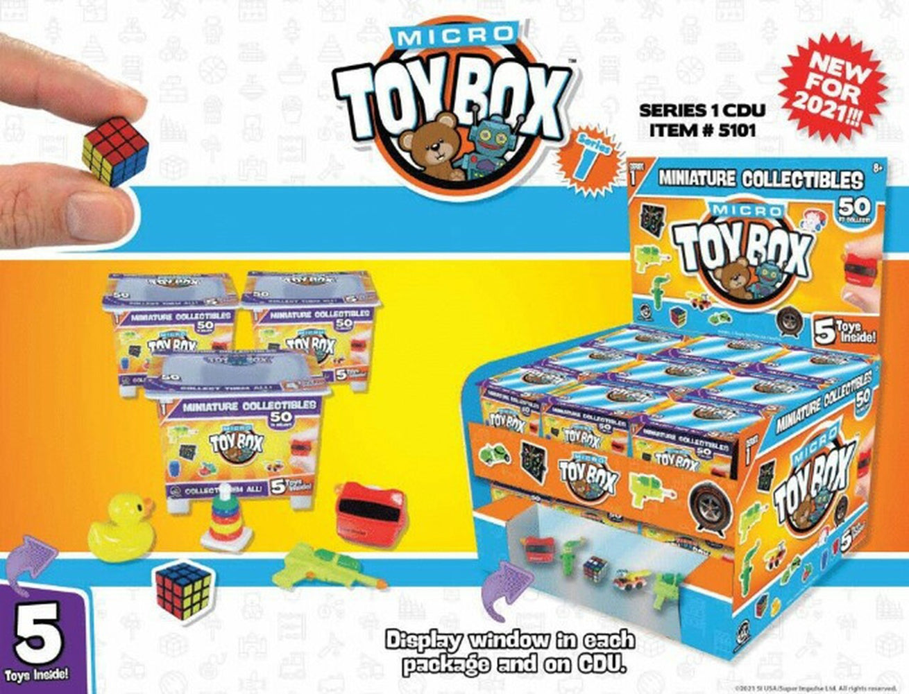 Mini Toy Pack World's Smallest Micro Toy Box Series 1 Mystery Pack (5 RANDOM Figures