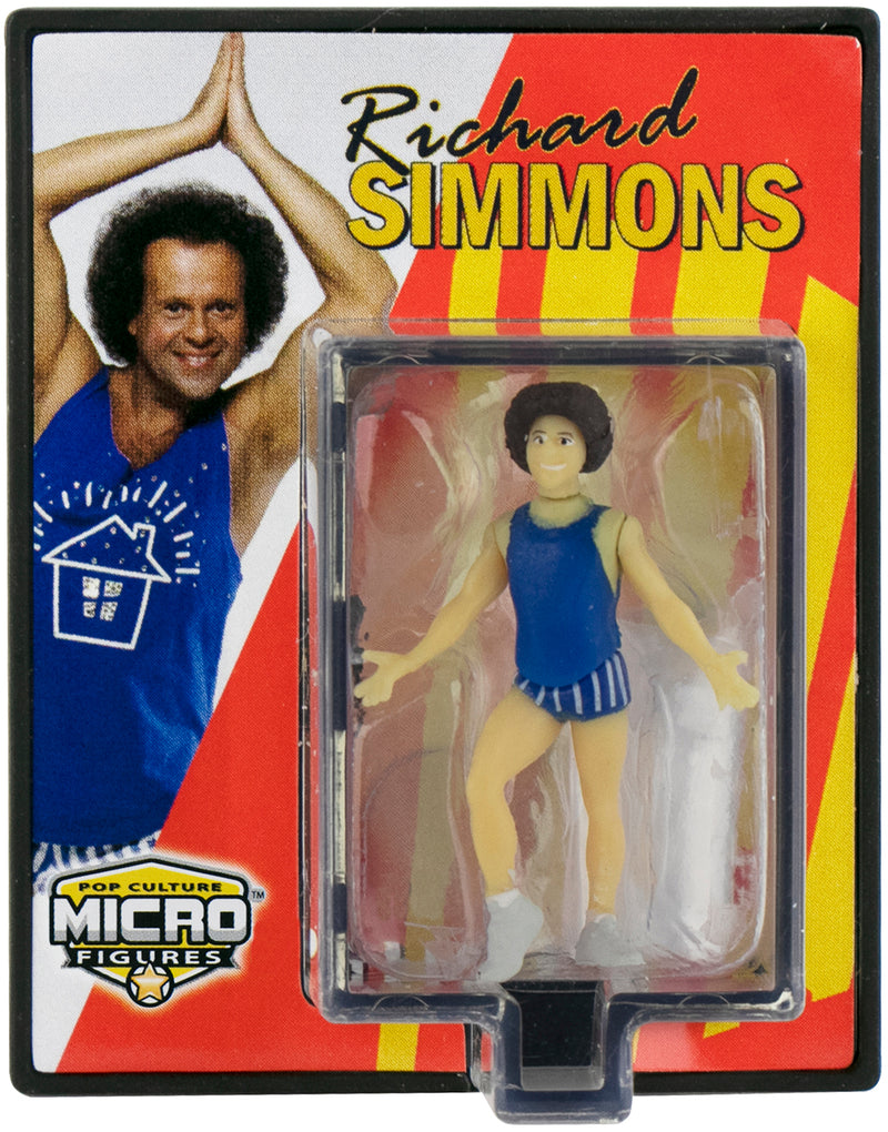 World’s Smallest Richard Simmons Pop Culture Micro Figures in action (Blue Shirt)