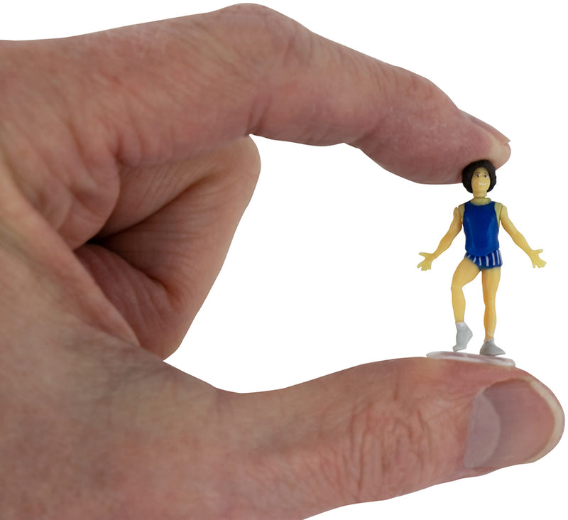 World’s Smallest Richard Simmons Pop Culture Micro Figures in hand (Blue Shirt)