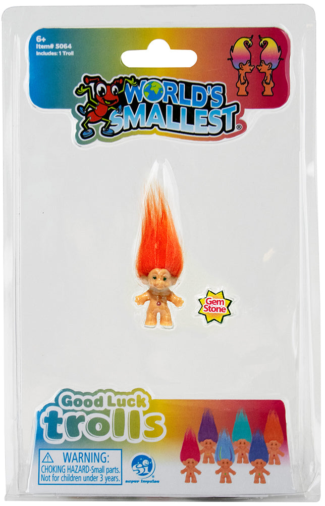 World's Smallest Trolls - (Complete Set Bundle of 6) red hair
