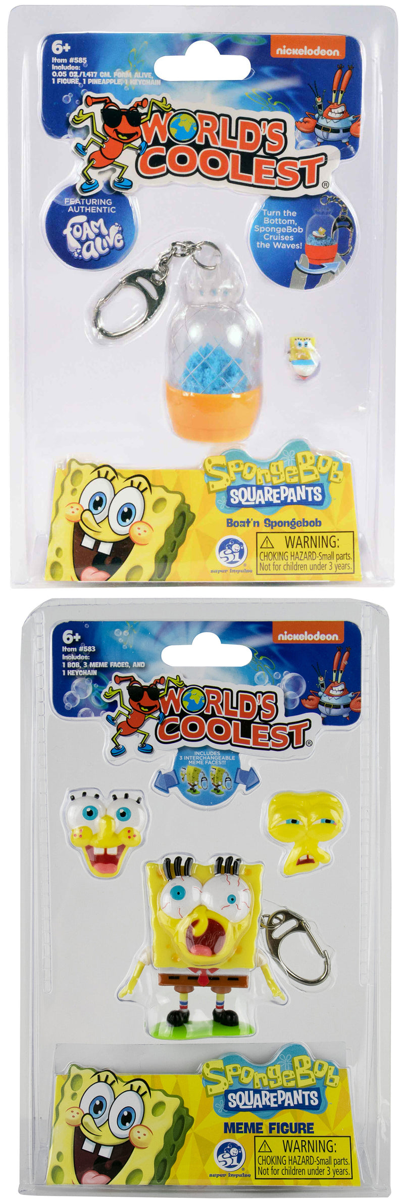 World’s Coolest SpongeBob SquarePants (Bundle of 2 Keychains)