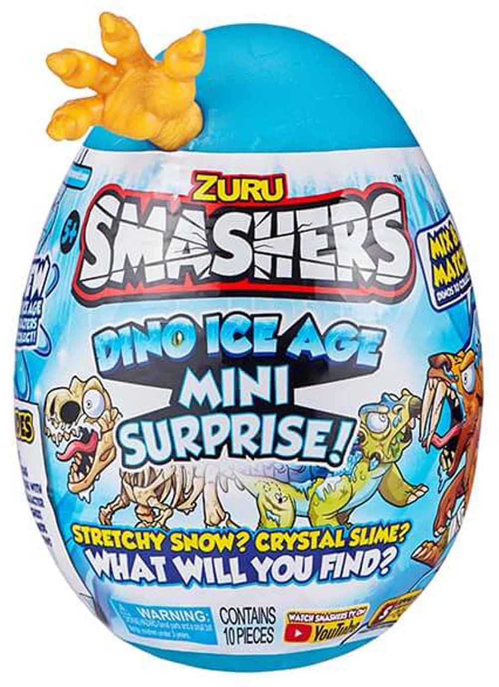 Smashers Dino Ice Age Mini Surprise Egg by ZURU yellow in package