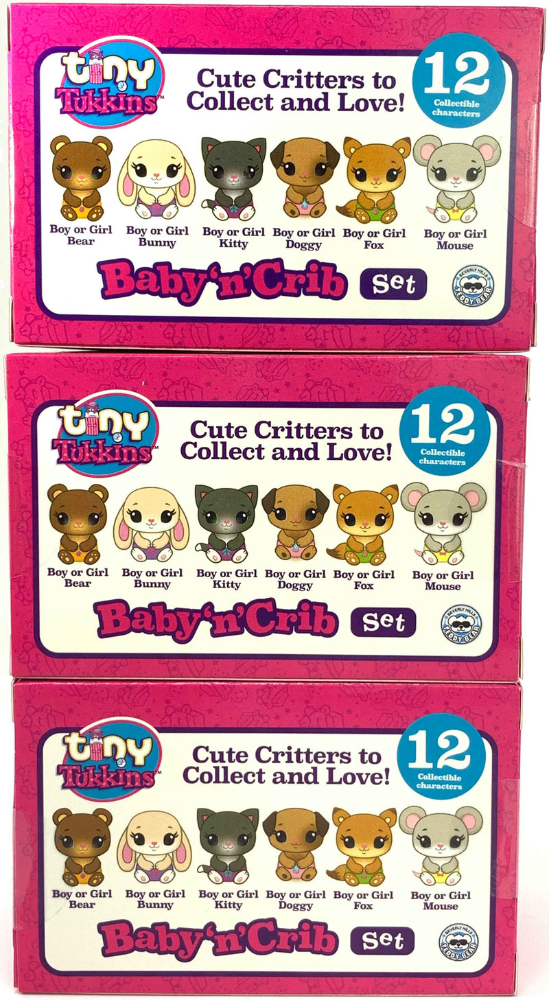 Tiny Tukkins Baby 'n' Crib Mystery Plush Pack - Set of Three back