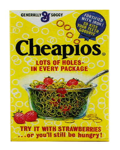 Wacky Packages Minis - Cheapios (plus 4 Mystery) - Series 2 close up