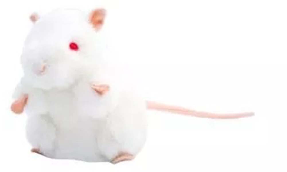 GIANTmicrobes Plush - White lab Mouse close up